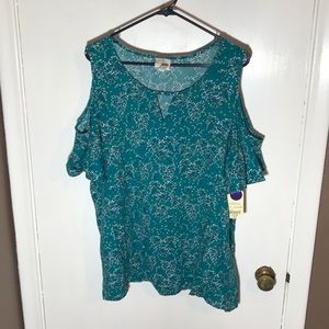 St. John’s Bay XXL cold shoulder top. NWT